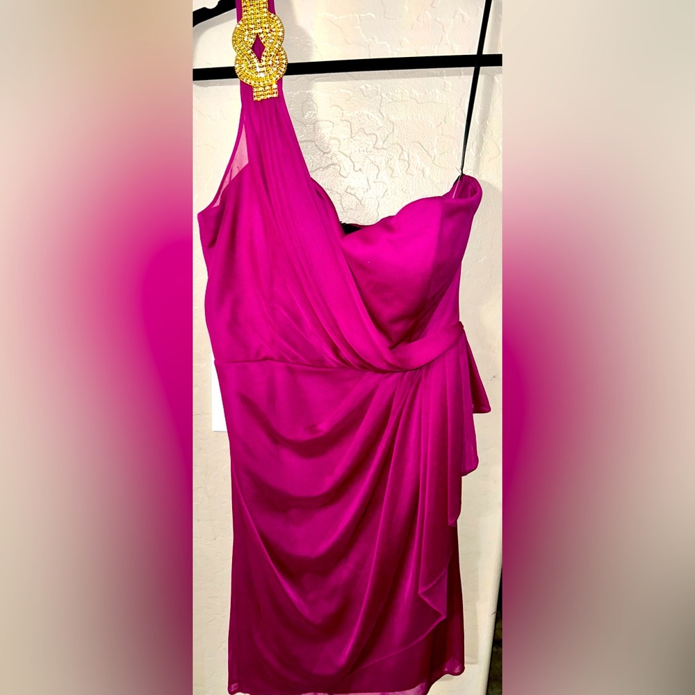 Beautiful magenta off shoulder dress